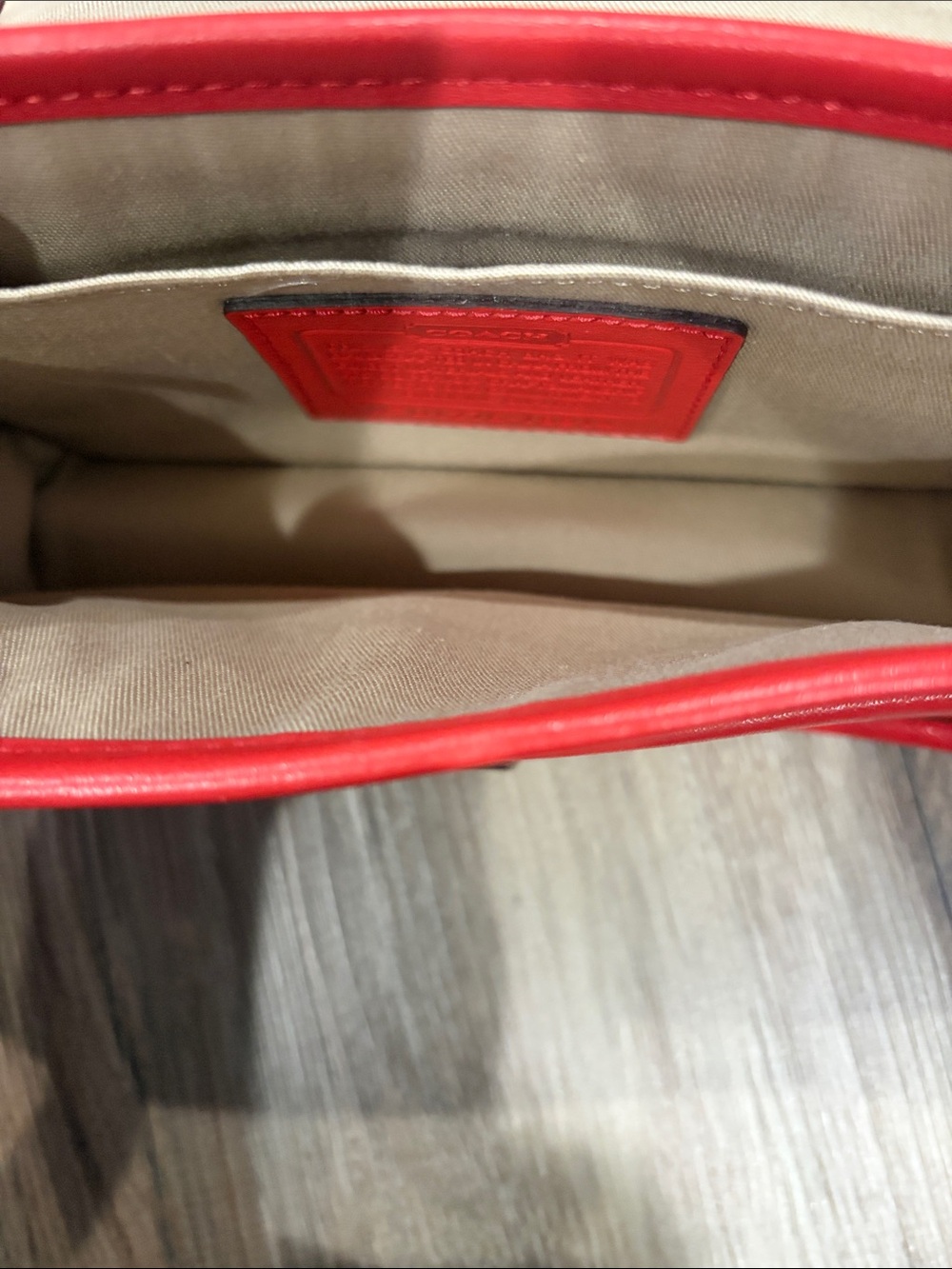 Coach Red Leather Crossbody Bag with Turn-Lock - Picture 4 of 5